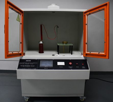 IEC 60243-1 অন্তরক উপাদান পরীক্ষার যন্ত্র 0~50kV ব্রেকডাউন ভোল্টেজ পরীক্ষাগার পরীক্ষার যন্ত্র